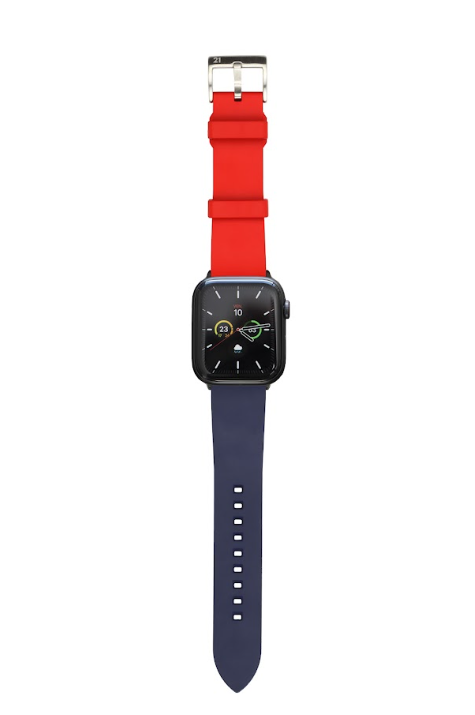 Bracelet caoutchouc Bleu / Rouge